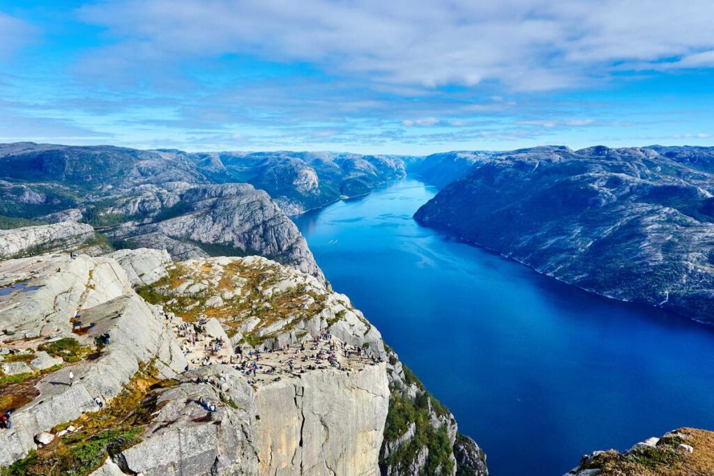 Landscape lake and mountains
