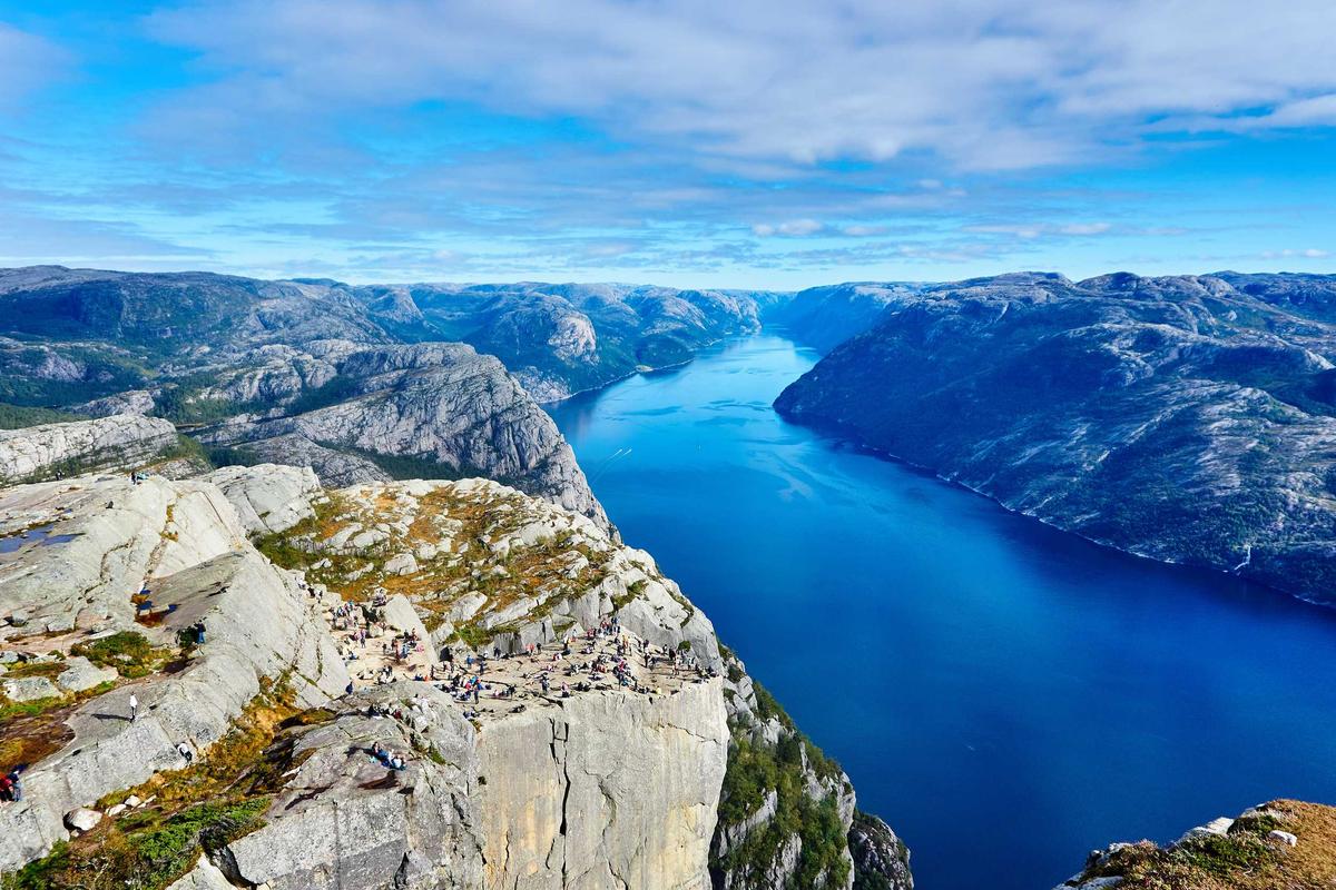 Landscape lake and mountains